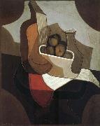 Juan Gris the red blanket  on the table oil painting reproduction